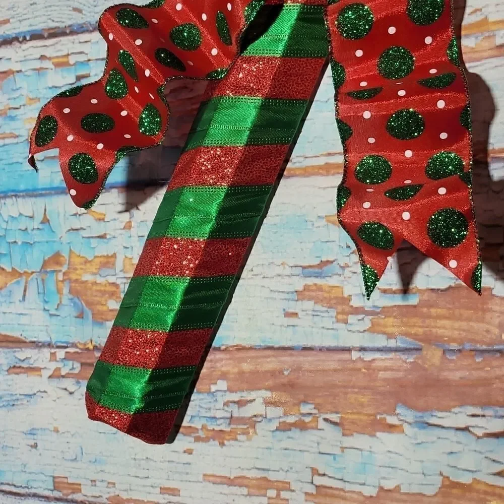 Red & Green Candy Cane Wreath